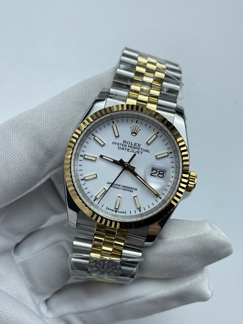 (준비완료/특급배송)NO.3518/롤렉스 데이저스트 36미리 최신형 옐로우 골드 콤비 화이트 바인덱스 QP공장